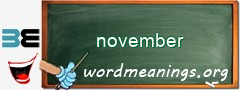 WordMeaning blackboard for november